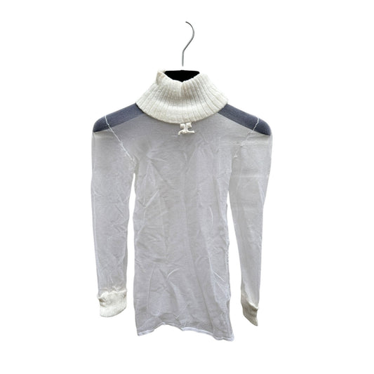 1970s White Nylon + Wool Rib Rollneck  Size 0 / XS