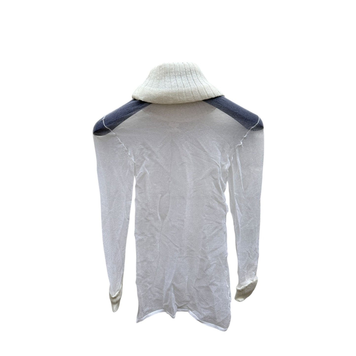 1970s White Nylon + Wool Rib Rollneck  Size 0 / XS