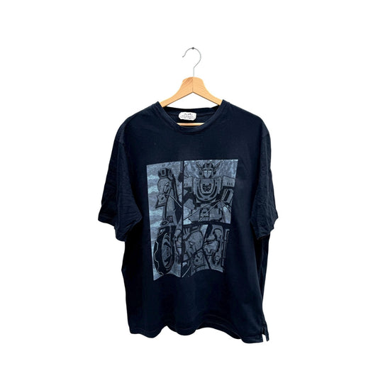 Navy Graphic Horse & Robot Print T-Shirt