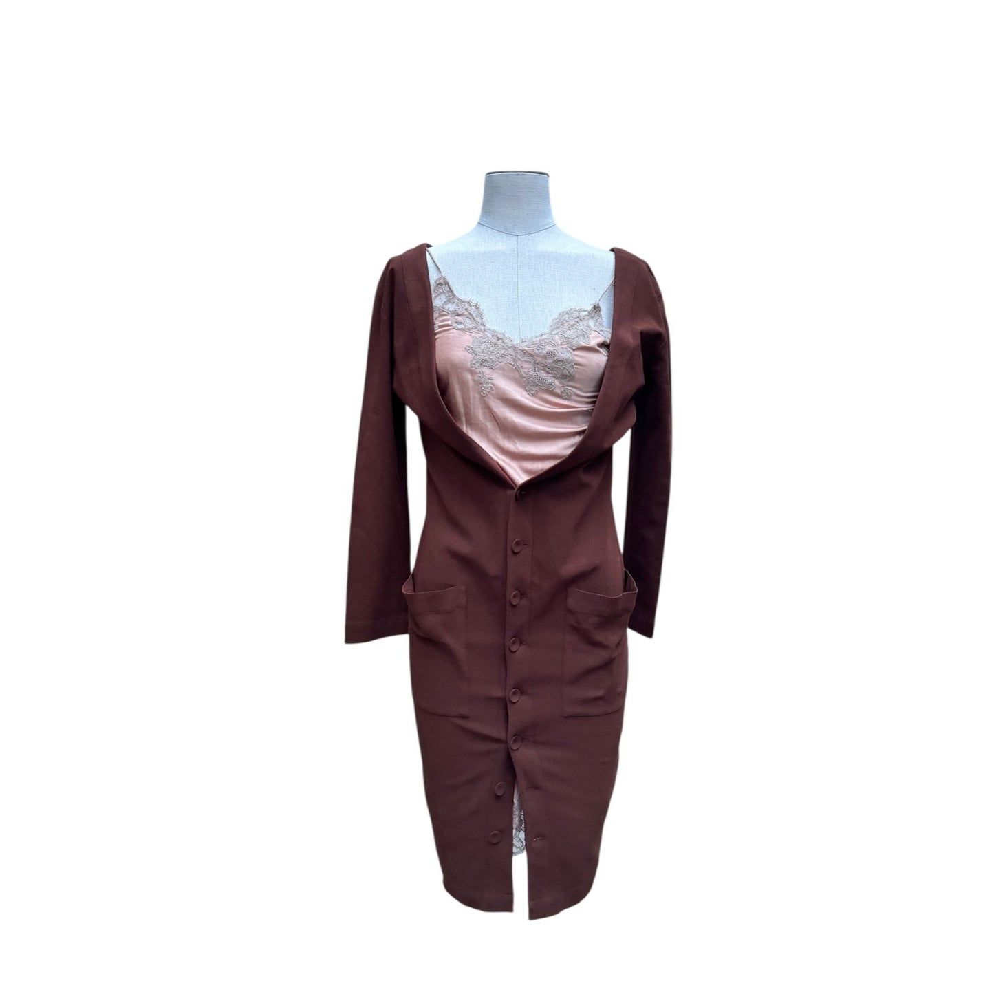 Vintage Brown Wool Dress