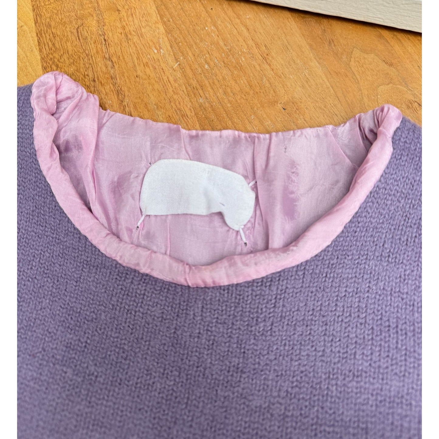 Fall Winter 1996 Pink & Purple Lined Knit Top 