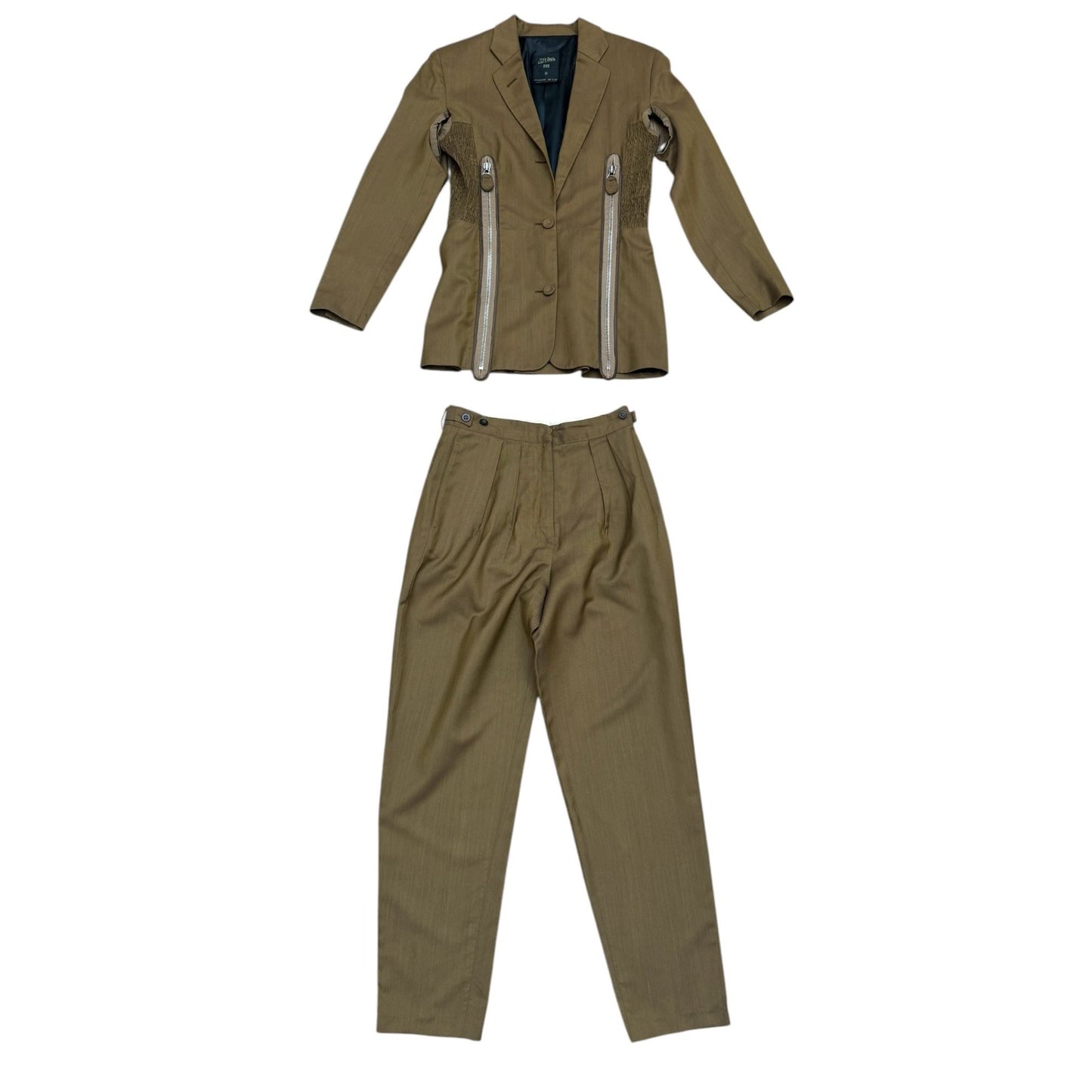 Vintage 1990s Deconstructed Khaki Suit