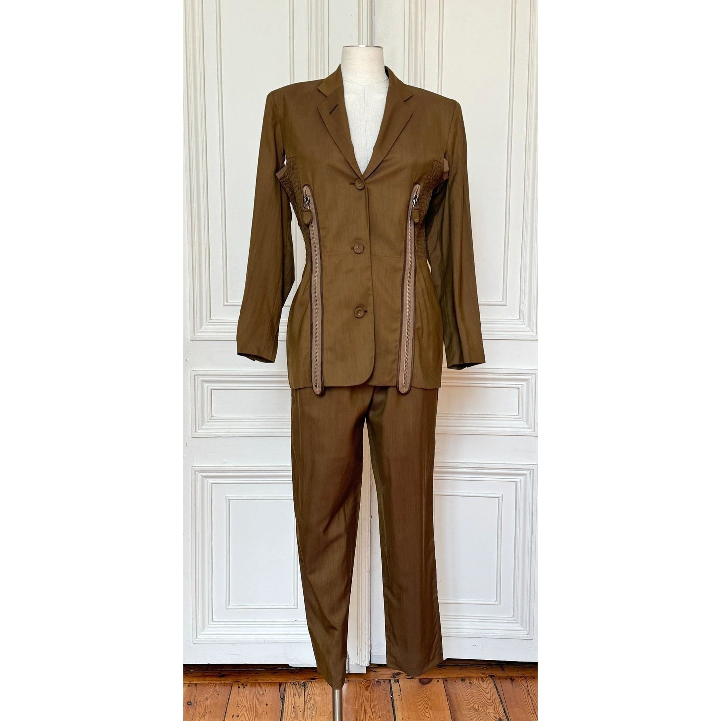 Vintage 1990s Deconstructed Khaki Suit