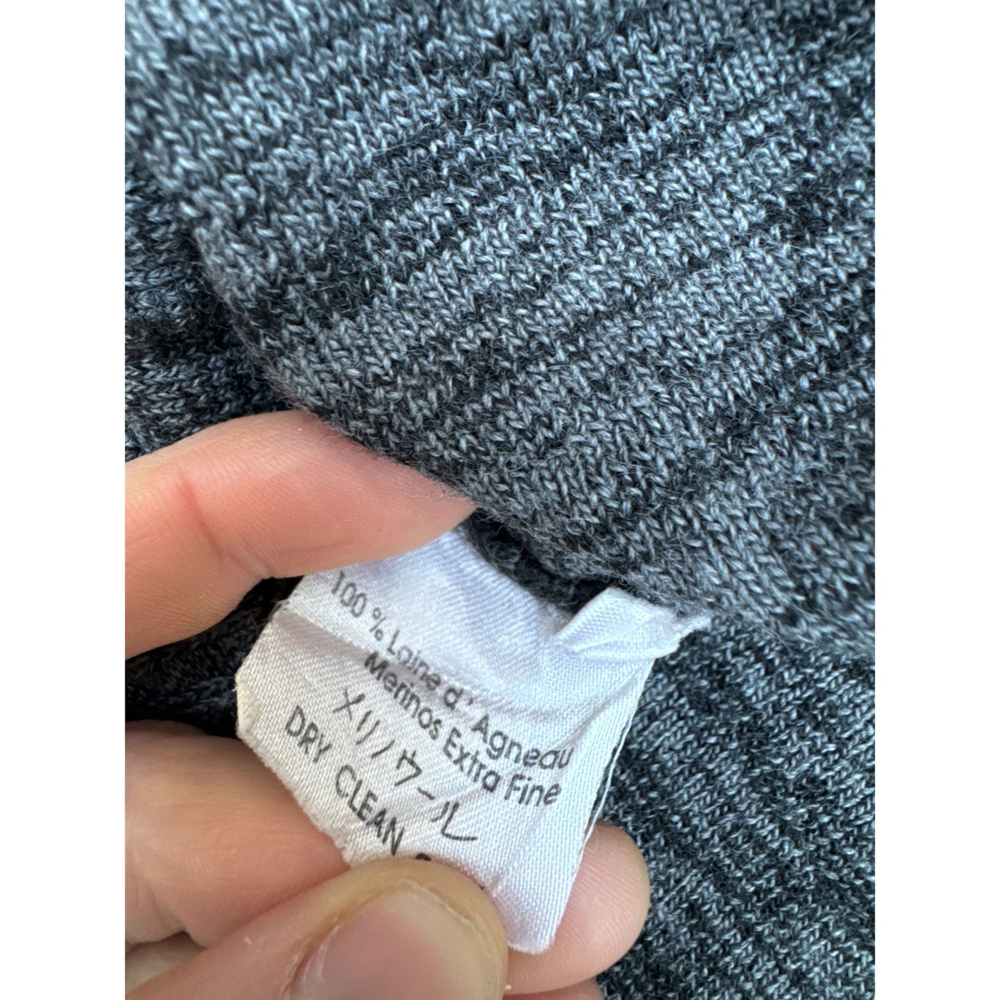 1990s Grey Merino Wool Knit Skirt