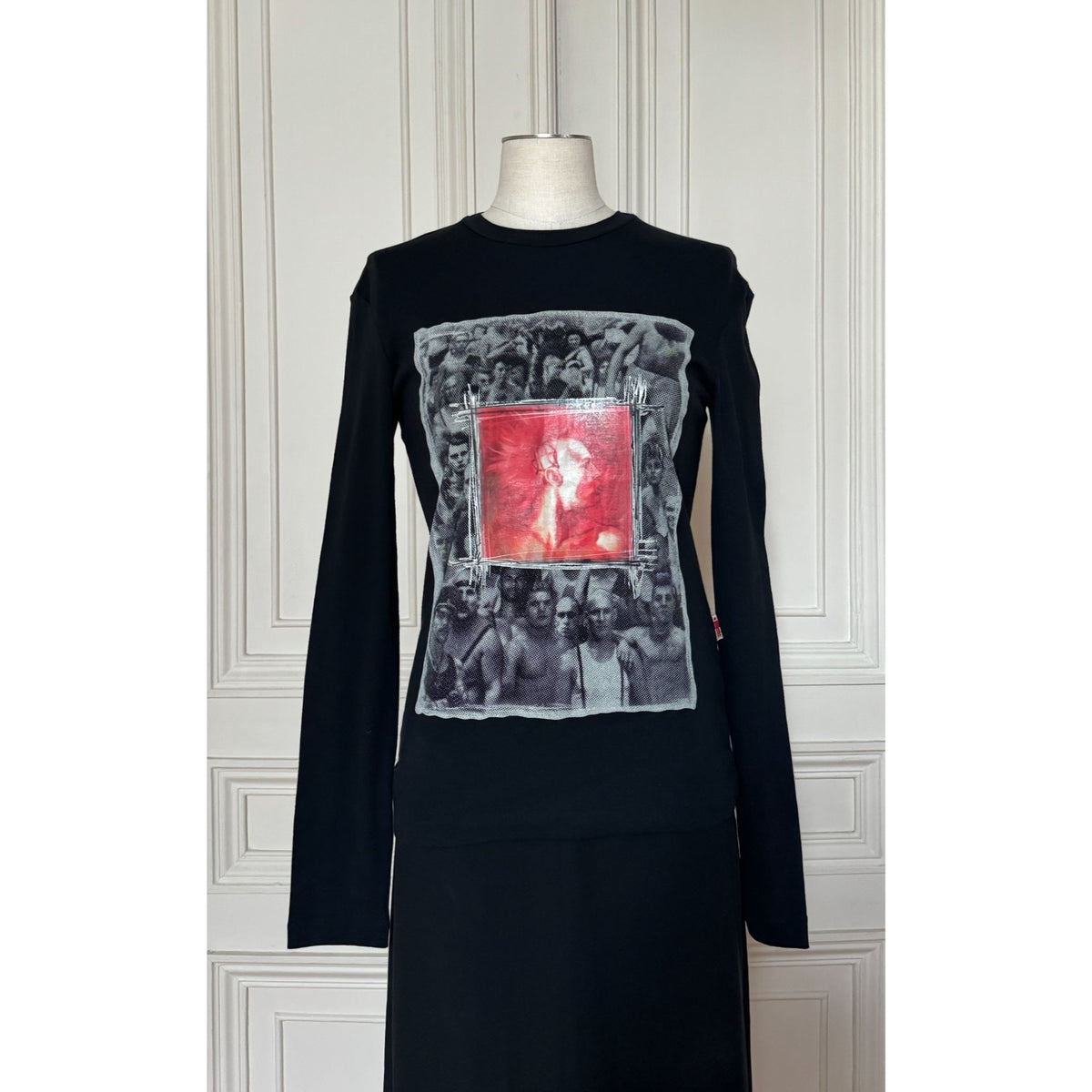 JPG Jeans 1990s Black Graphic Punk Long-Sleeve Top