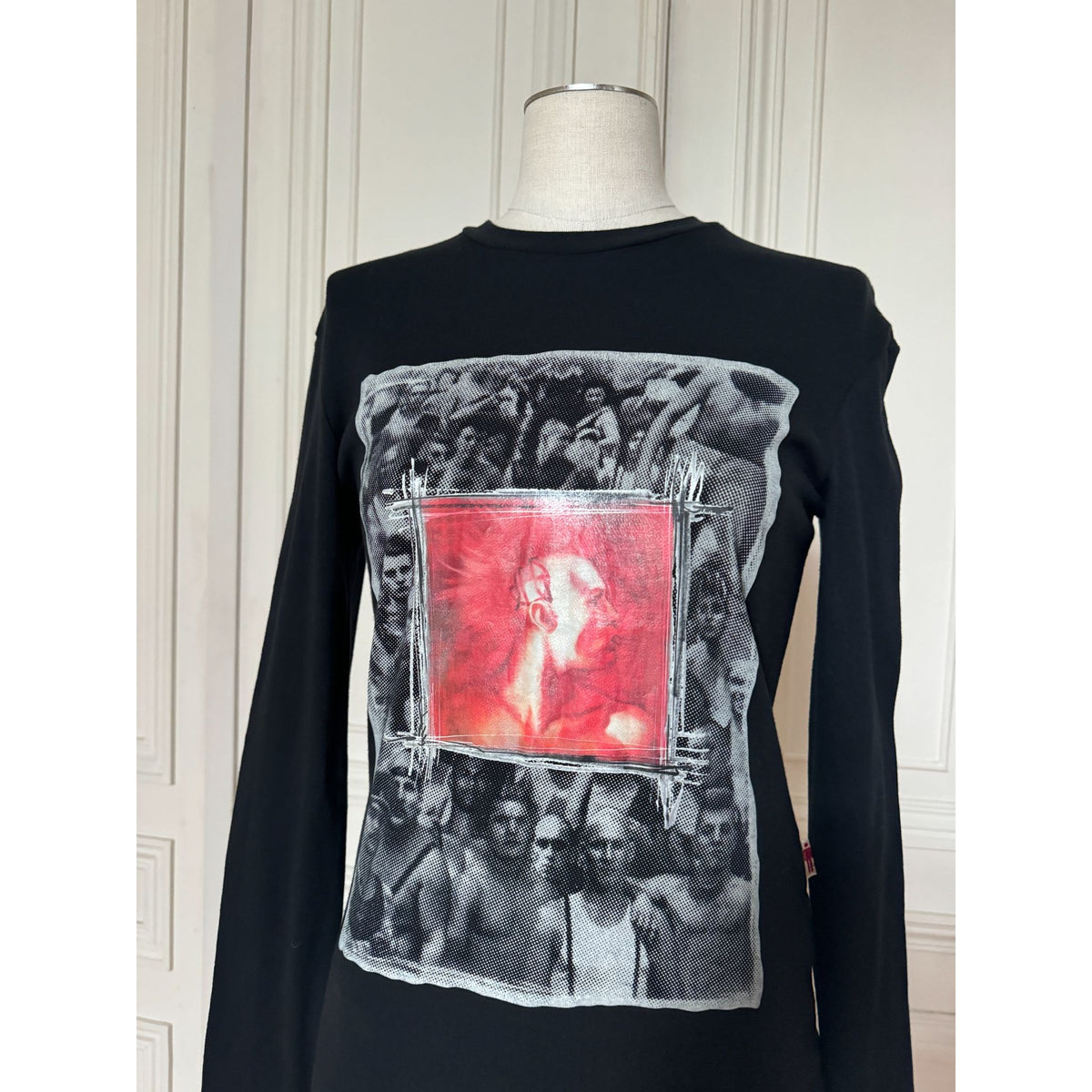JPG Jeans 1990s Black Graphic Punk Long-Sleeve Top