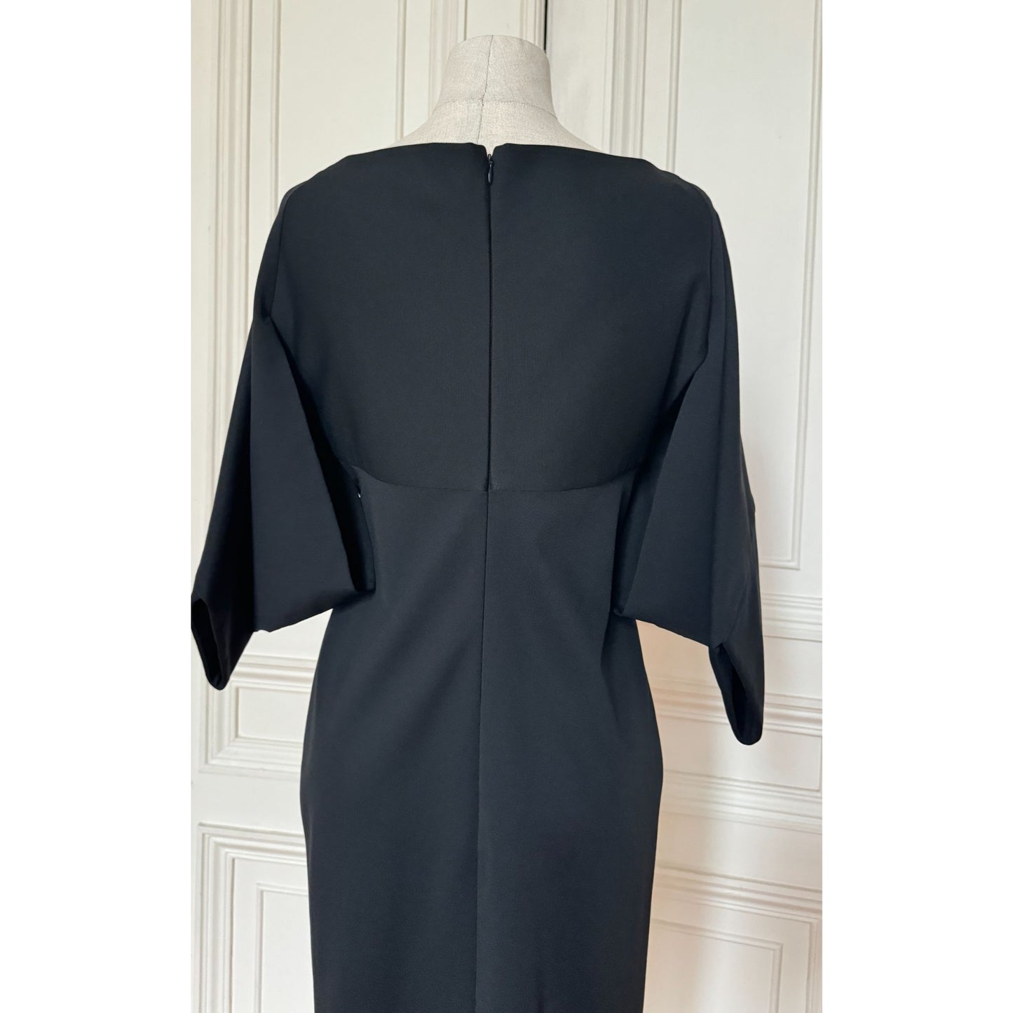Black Sculptural Sleeve Dress 