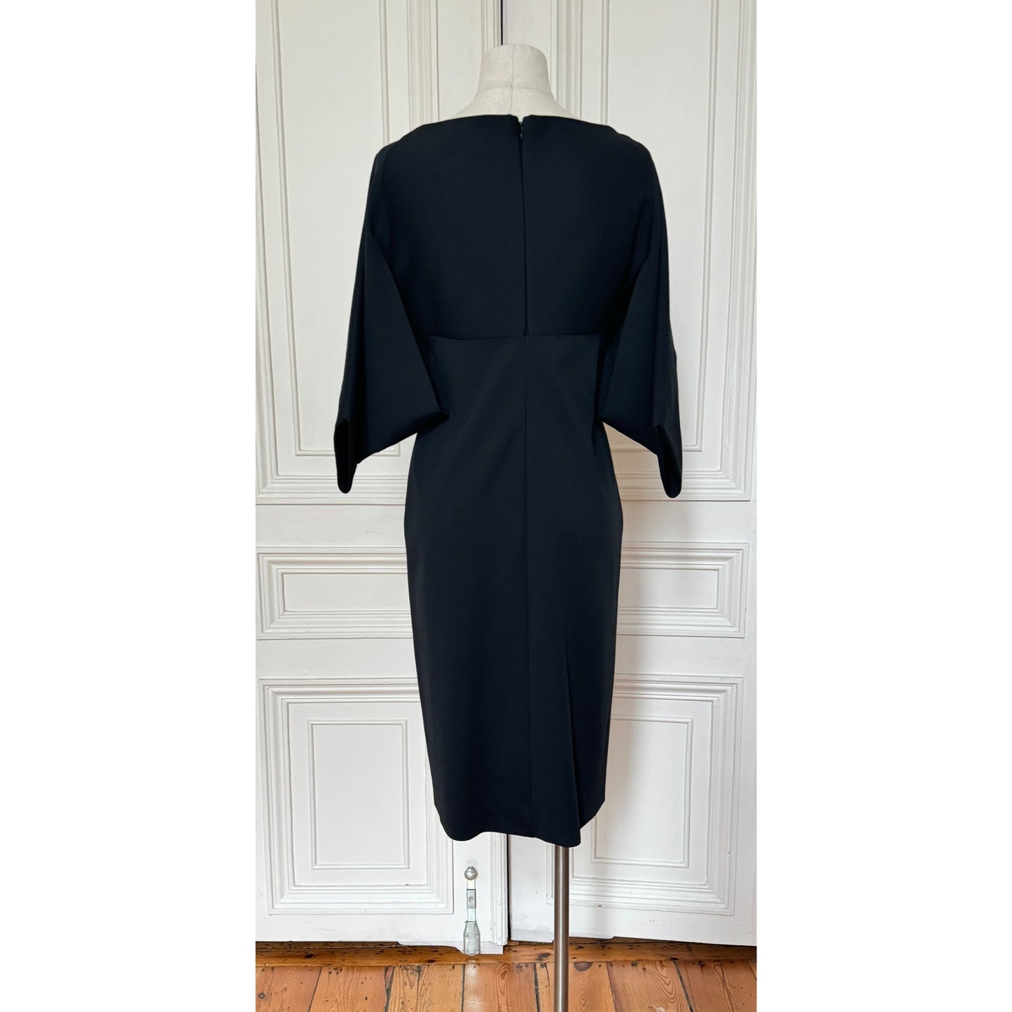 Black Sculptural Sleeve Dress 
