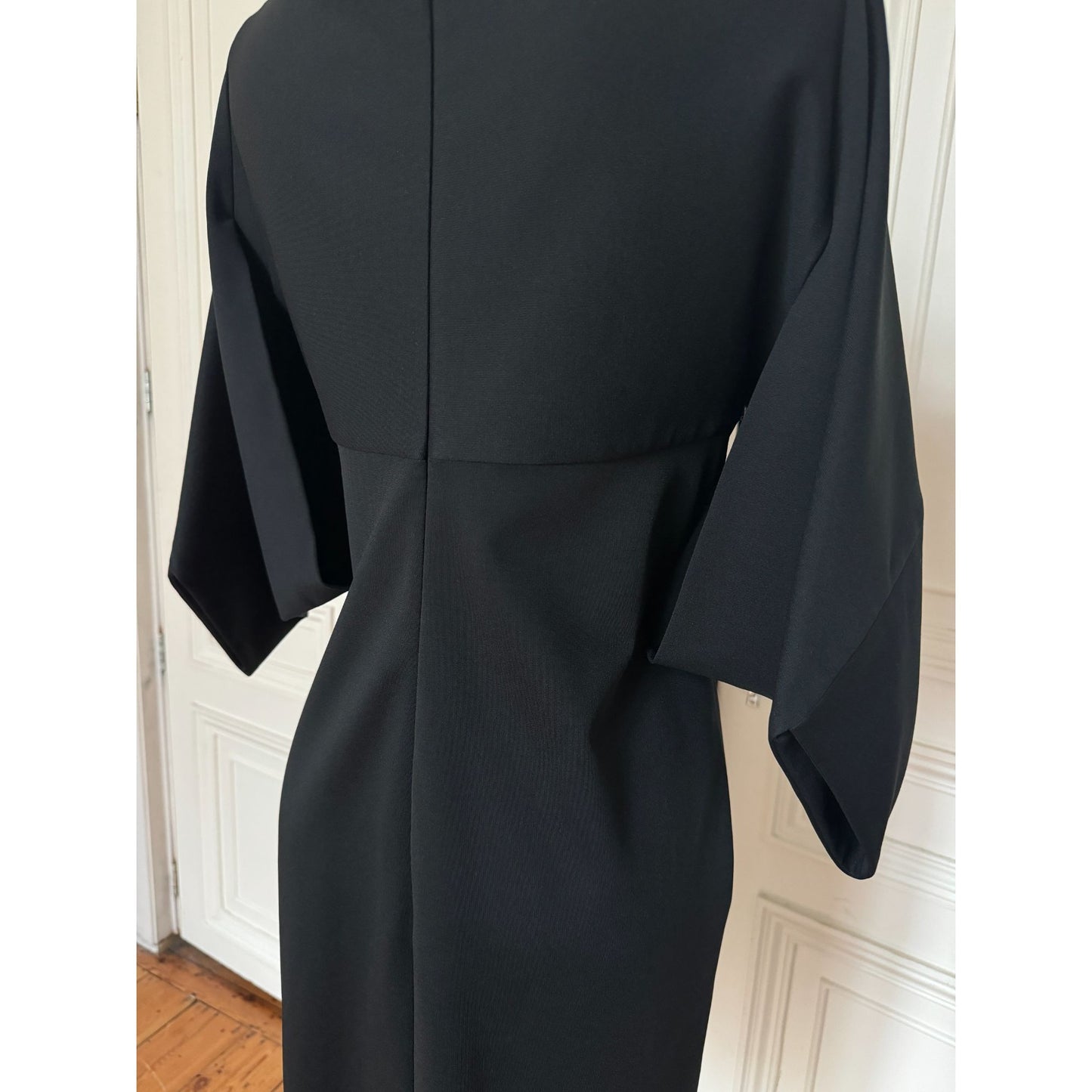 Black Sculptural Sleeve Dress 