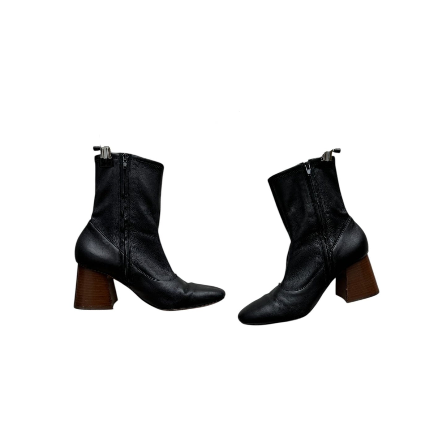 Phoebe Philo Black Soft Leather Socks Heels