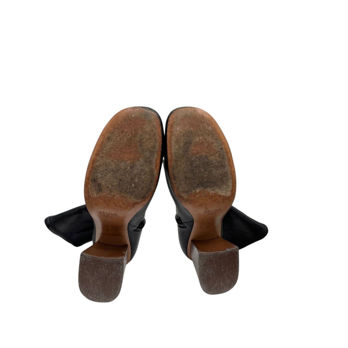 Phoebe Philo Black Soft Leather Socks Heels