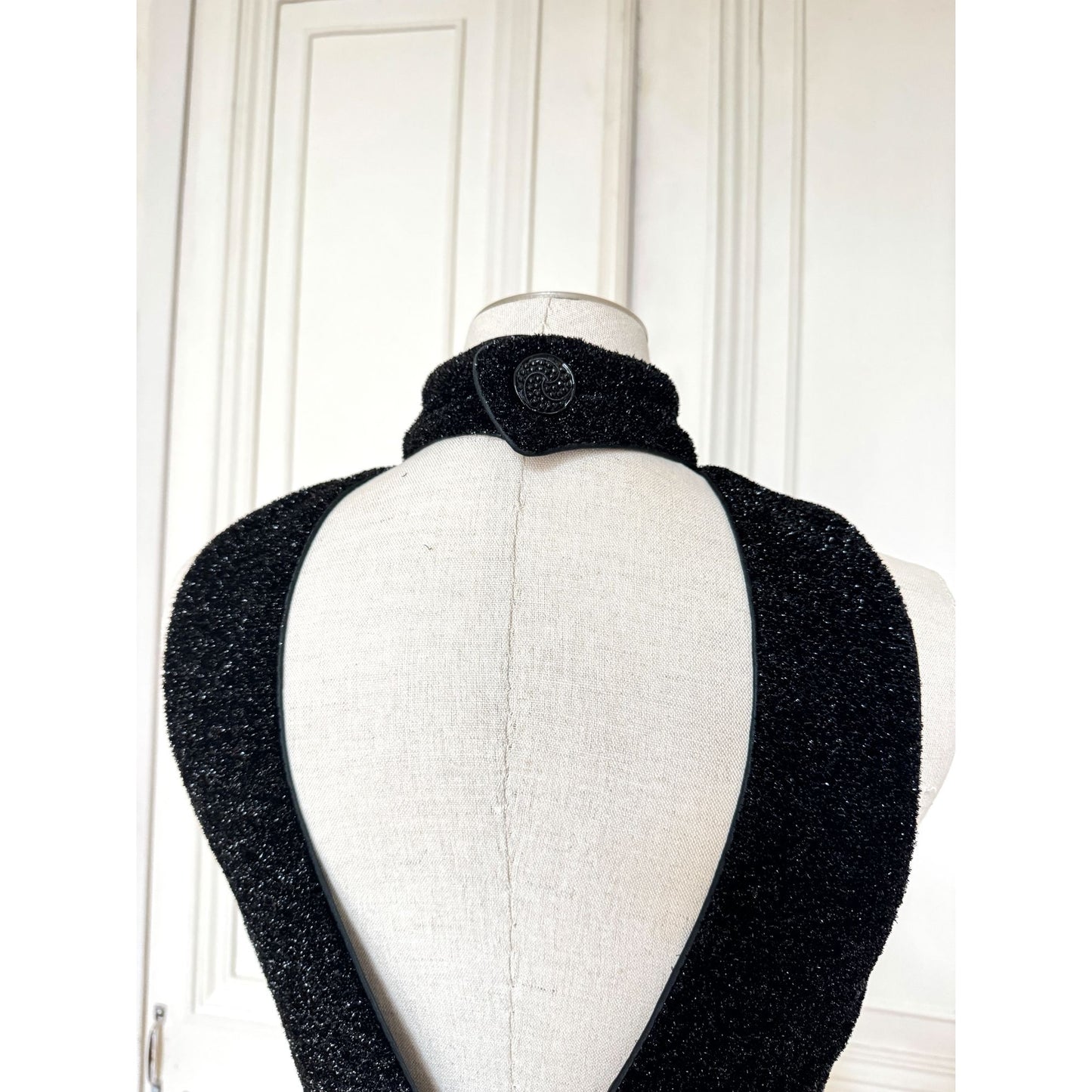 Spring 1992 Black Shiny Knit Dress 