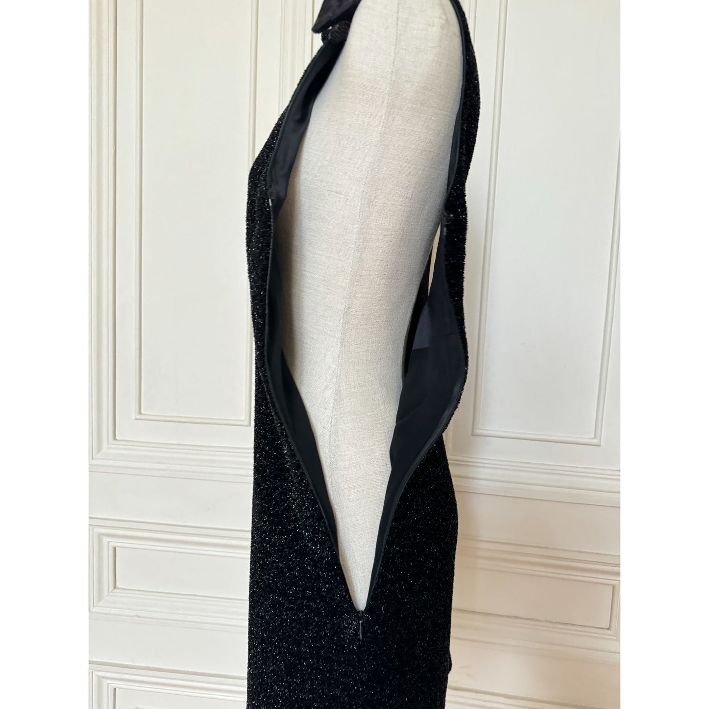 Spring 1992 Black Shiny Knit Dress 