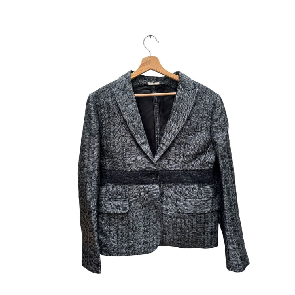 Grey Metallized Blazer Jacket