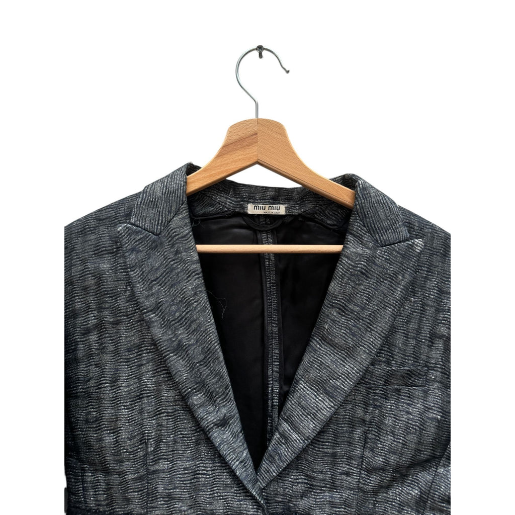 Grey Metallized Blazer Jacket