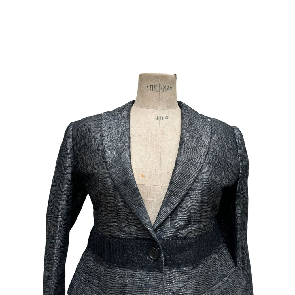 Grey Metallized Blazer Jacket