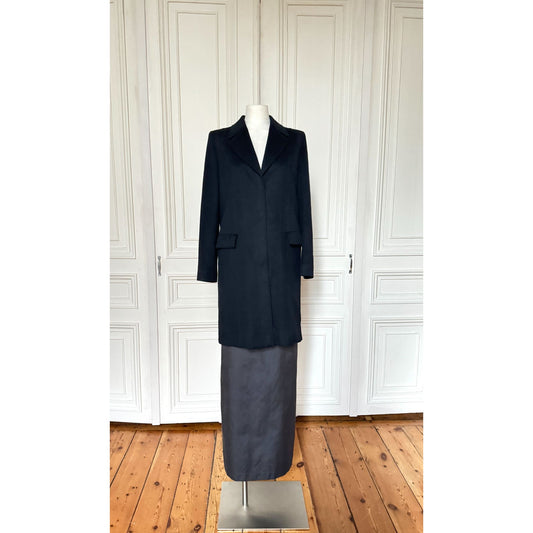 Vintage Black Wool Cashmere Angora Coat 
