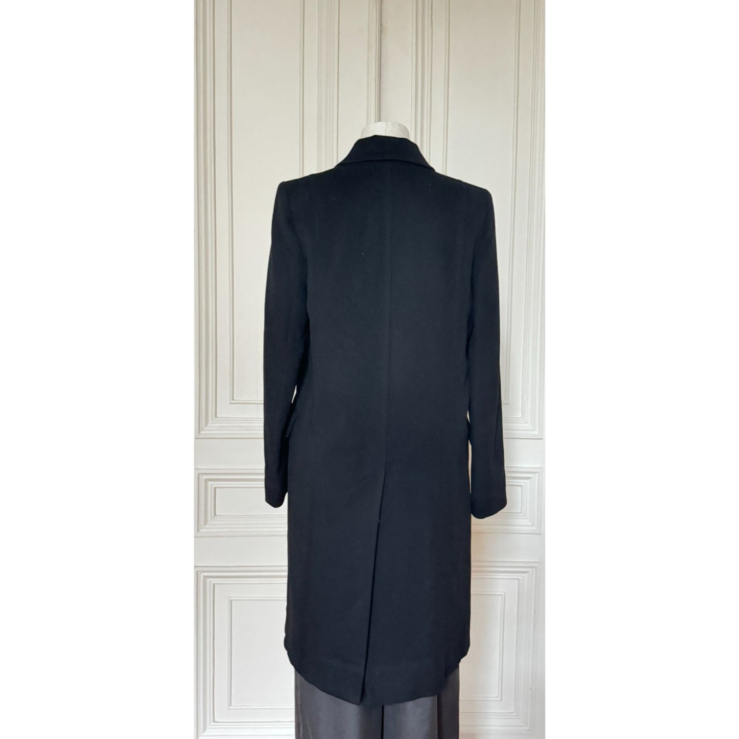 Vintage Black Wool Cashmere Angora Coat 