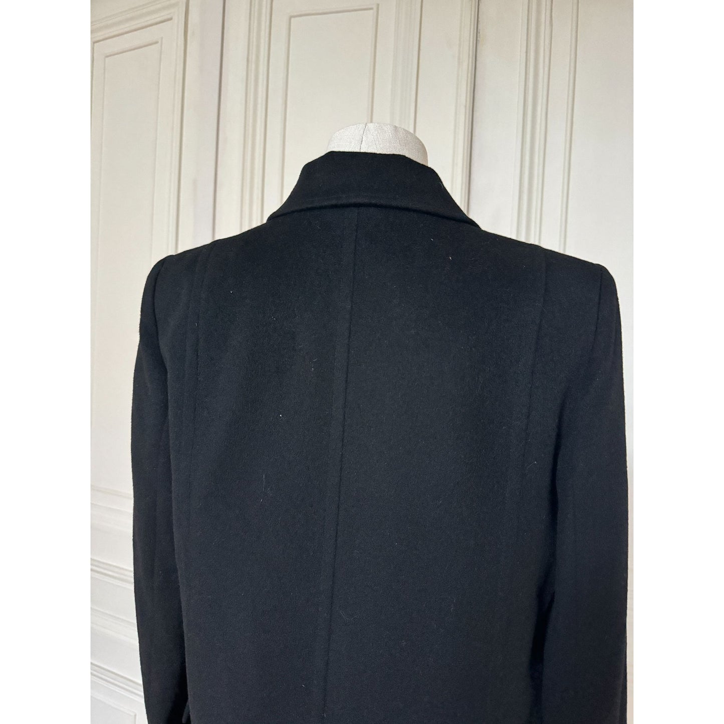 Vintage Black Wool Cashmere Angora Coat 