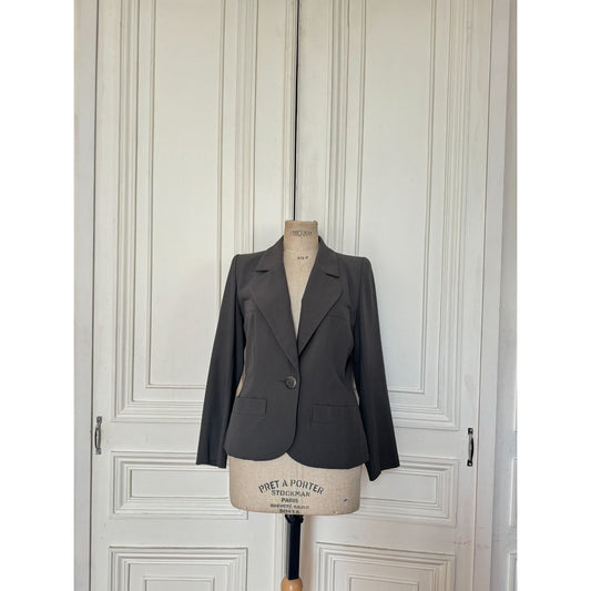 Grey Wool Blazer Jacket