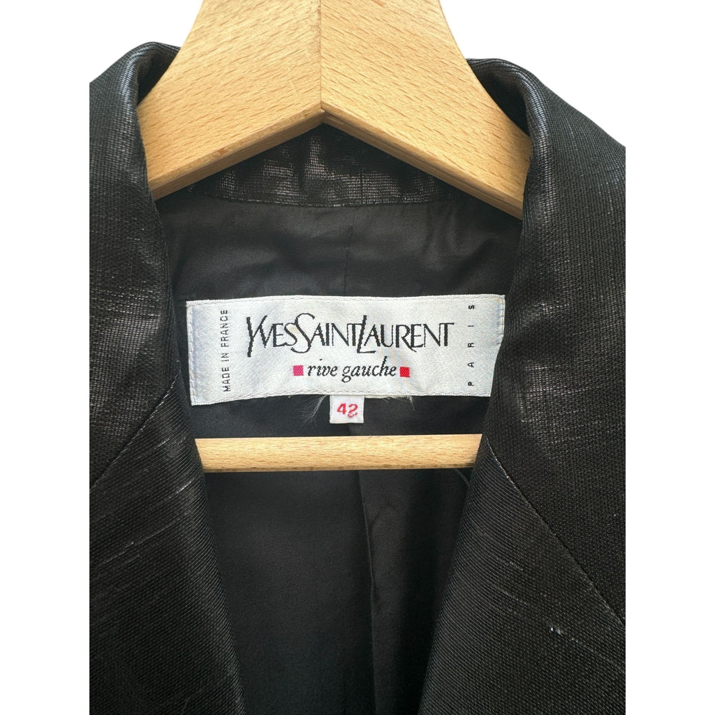 1980s Black Lamé Blazer Jacket