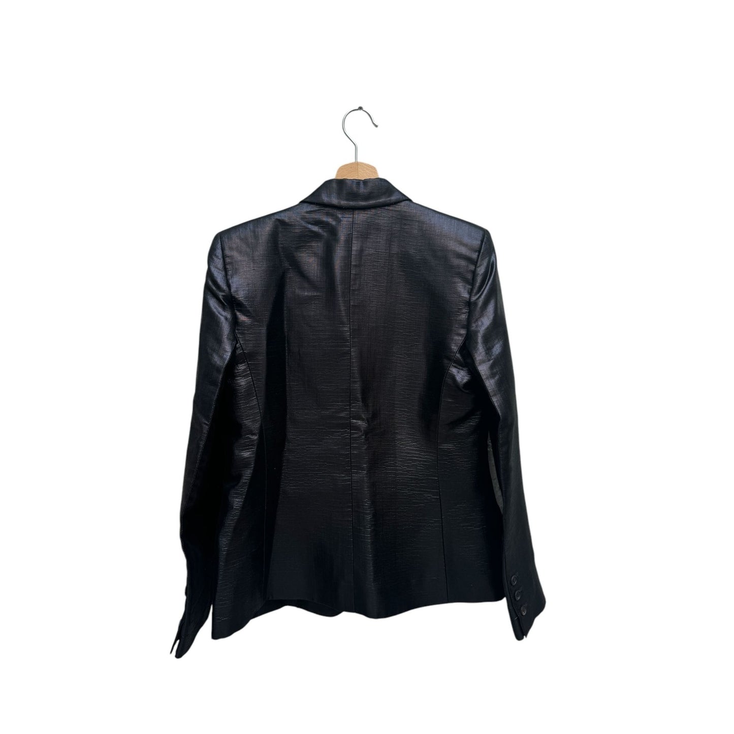 1980s Black Lamé Blazer Jacket