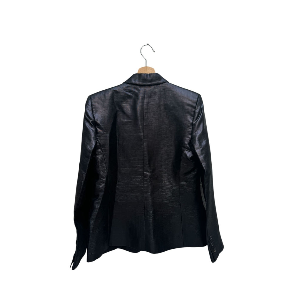 1980s Black Lamé Blazer Jacket