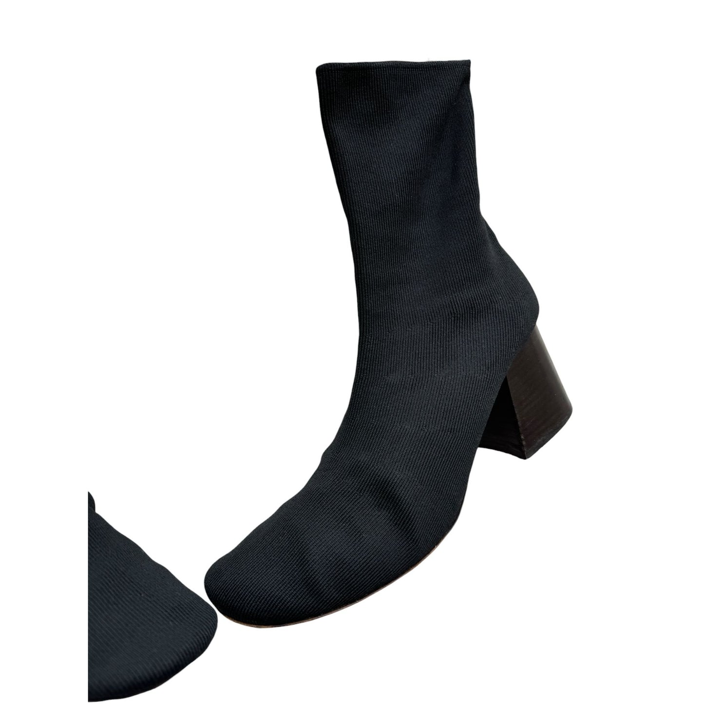 Phoebe Philo Black Knit Sock Ankle Boots