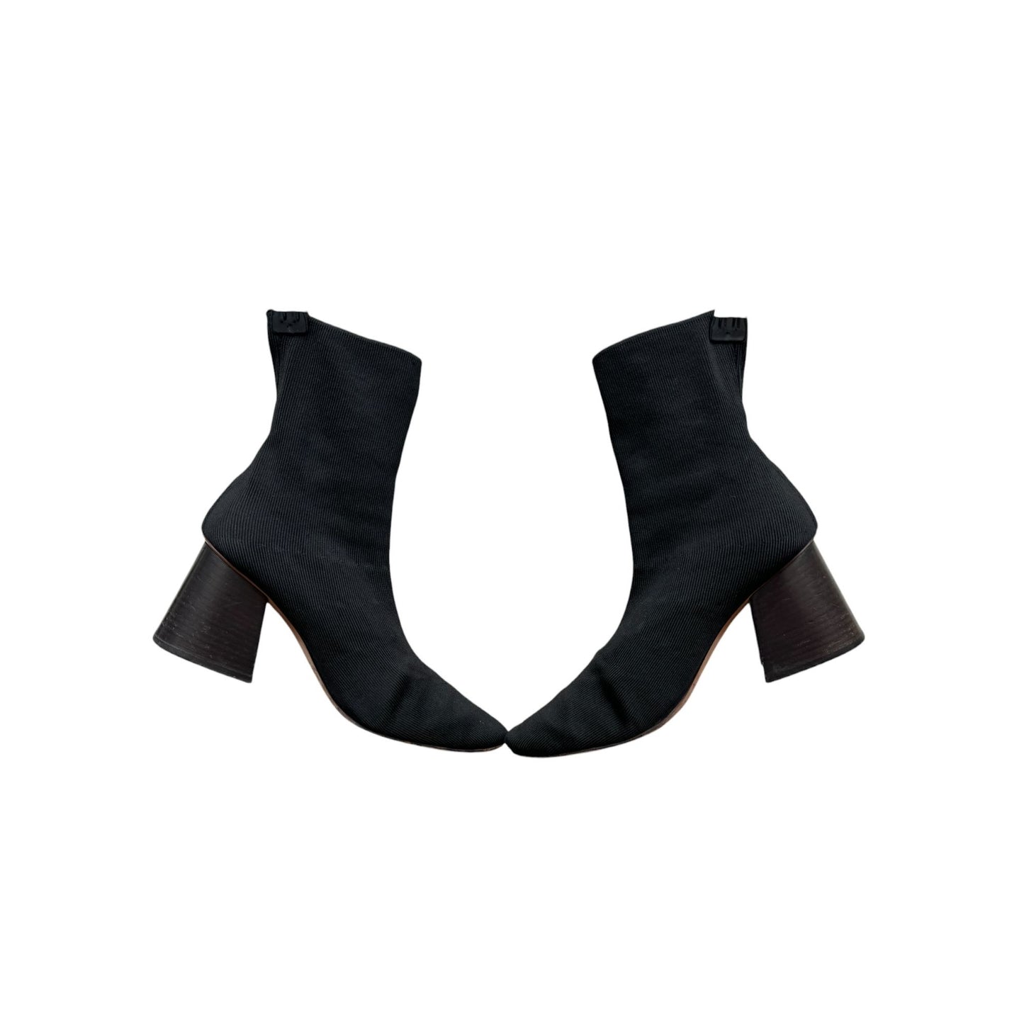 Phoebe Philo Black Knit Sock Ankle Boots