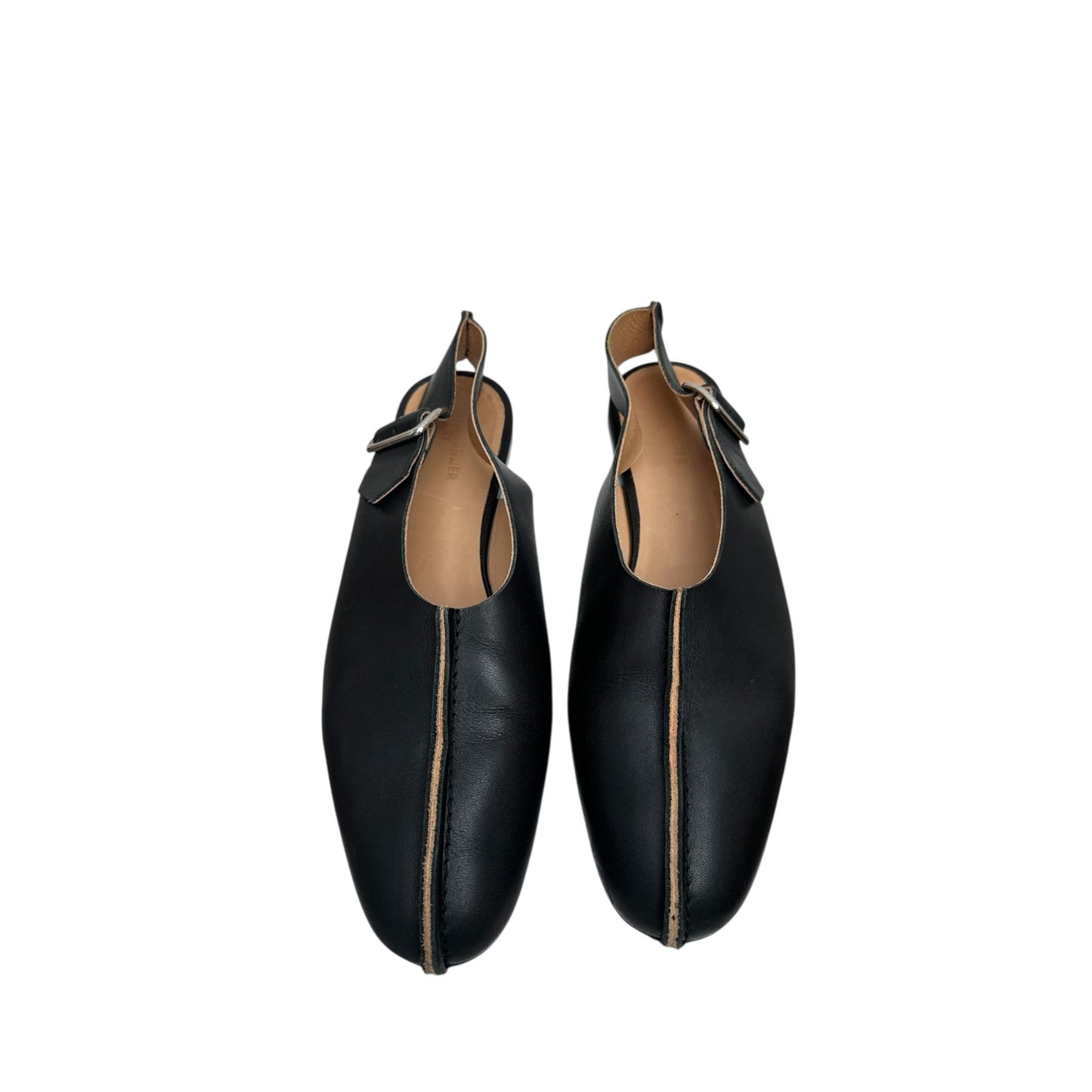 Black Leather Flat Shoes