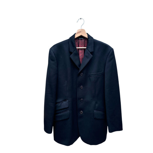 1990s Black Wool Blazer Jacket