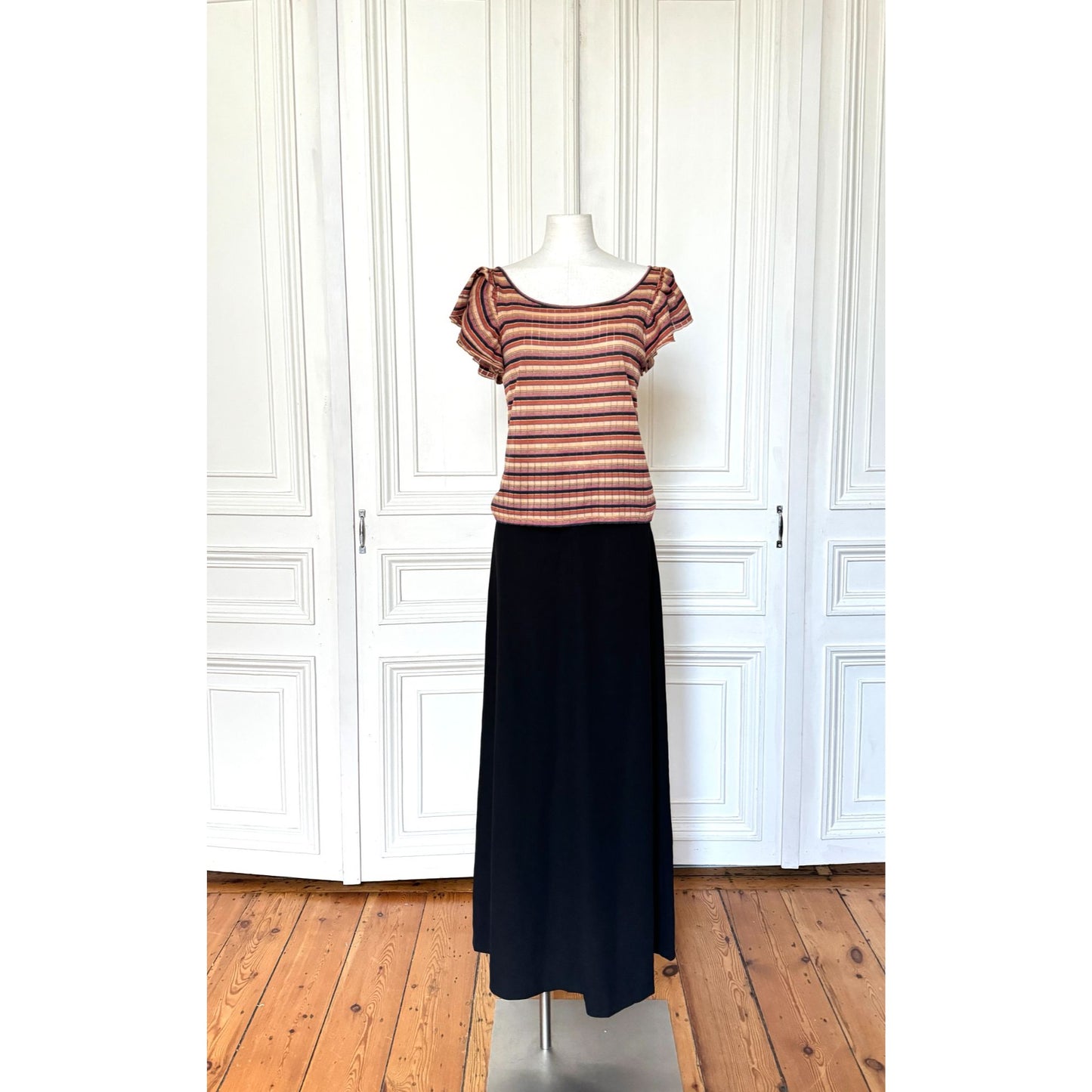 Striped Cotton &amp; Lurex Top 