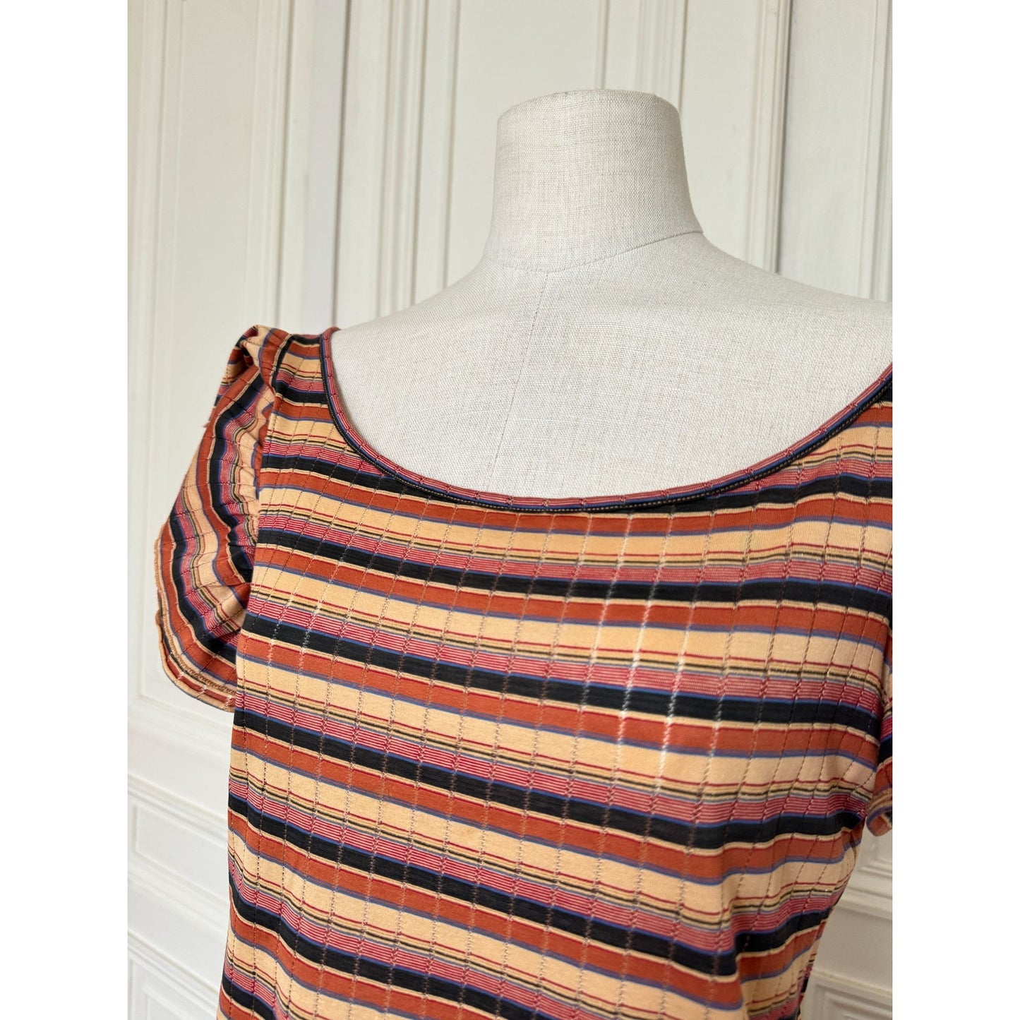 Striped Cotton &amp; Lurex Top 