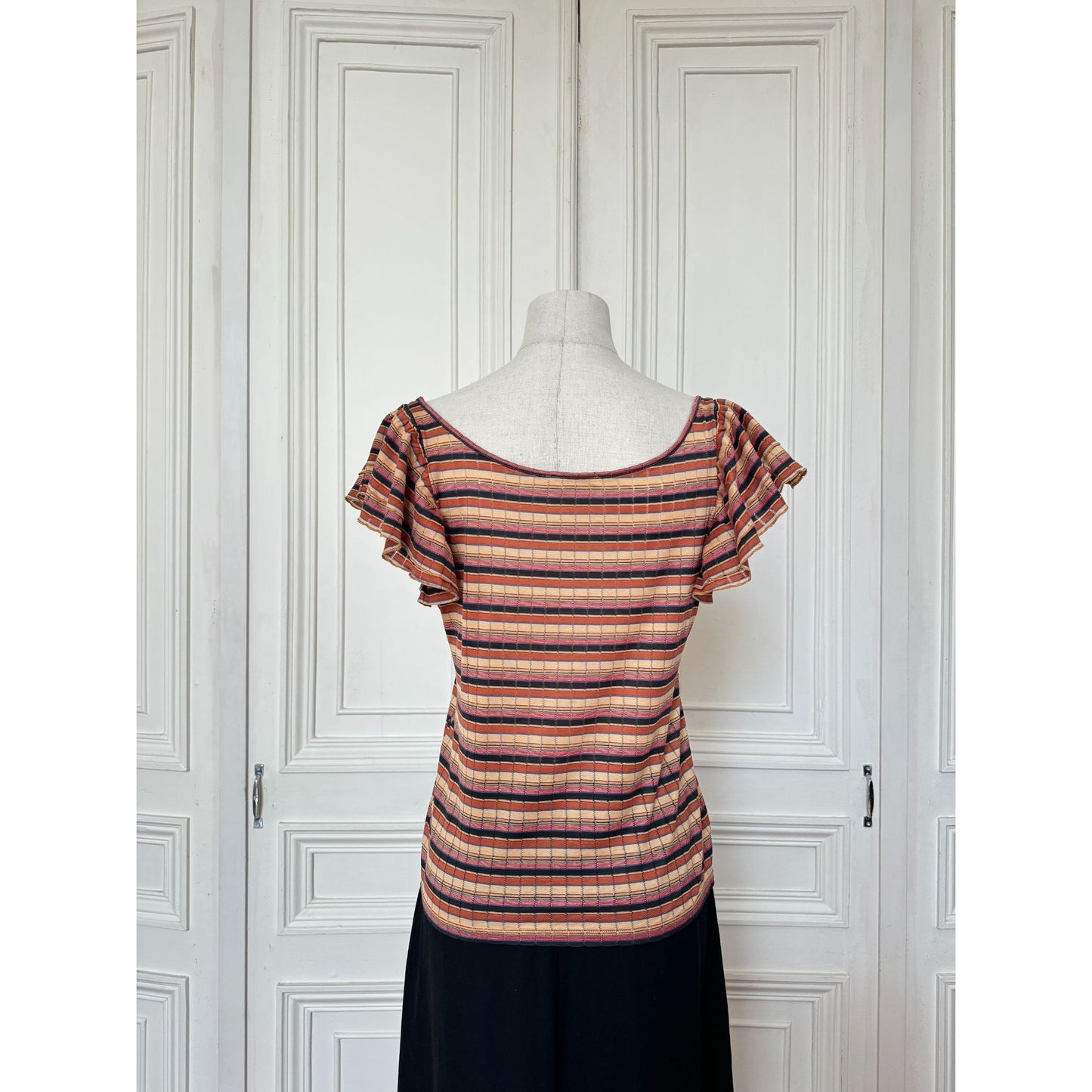 Striped Cotton &amp; Lurex Top 