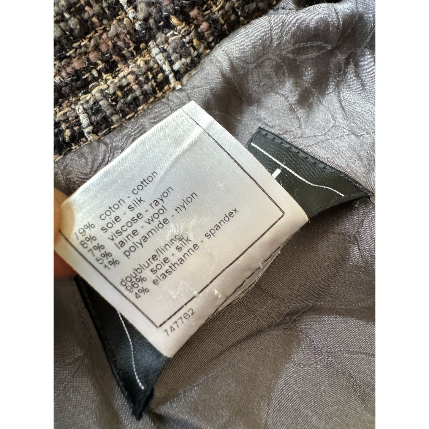 Fall 2005 Grey Tweed Cropped Jacket 3/4 Sleeves Size 40 / M