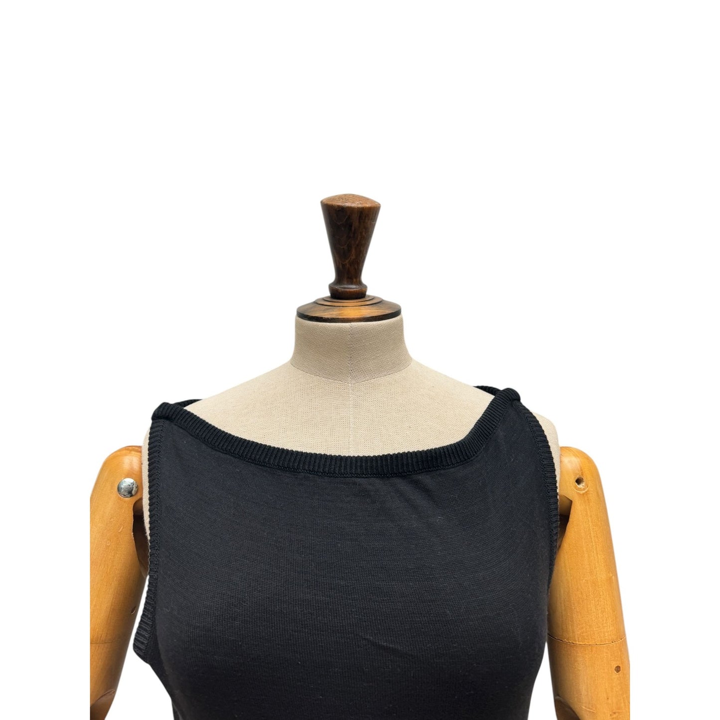 Vintage Black Cotton Knit Dress 