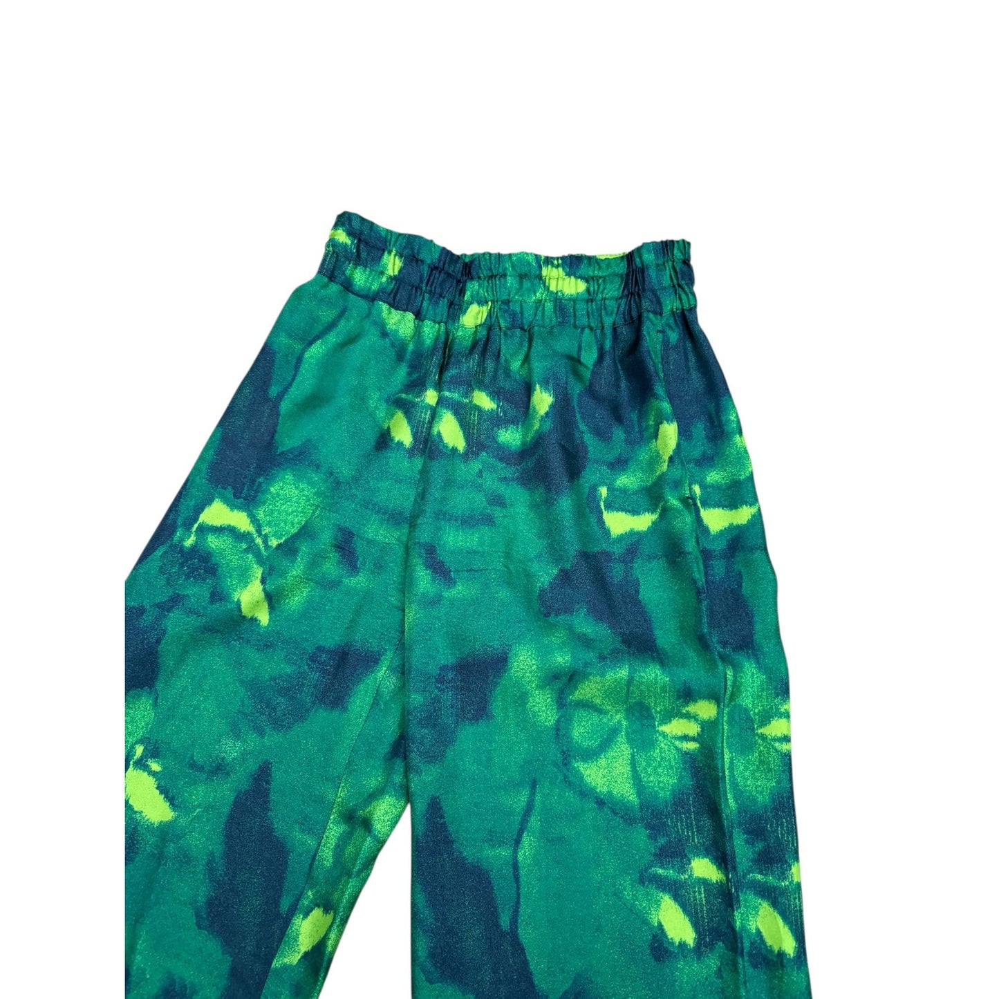 Green Printed Wide Pants 