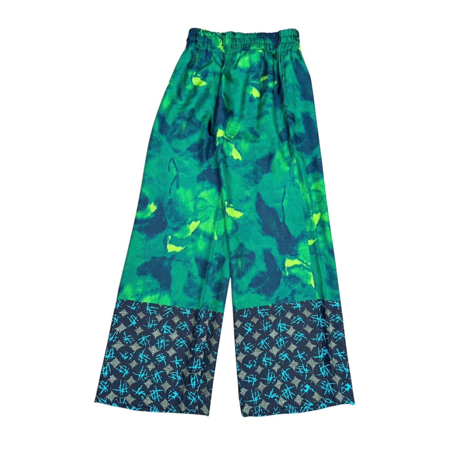 Green Printed Wide Pants 