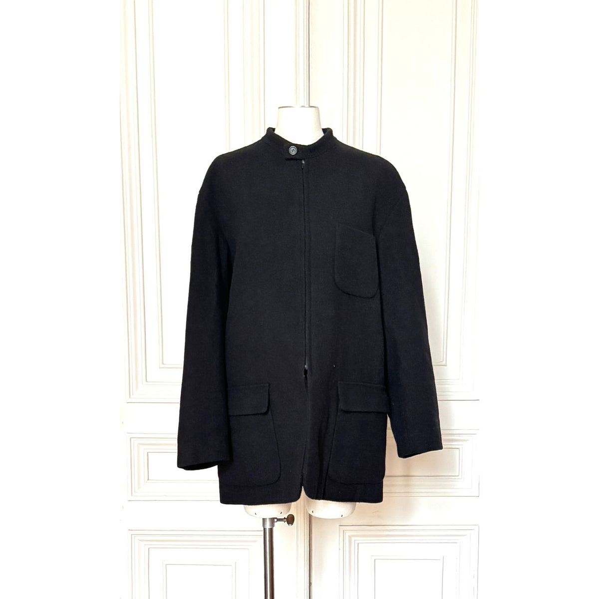 Black Harris Tweed Wool Jacket
