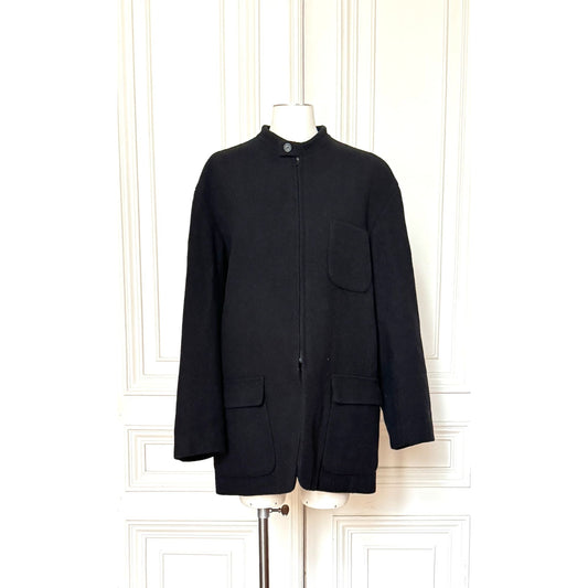 Black Harris Tweed Wool Jacket