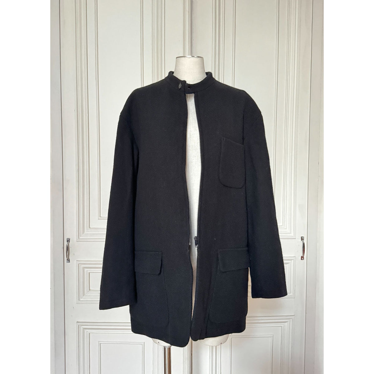 Black Harris Tweed Wool Jacket