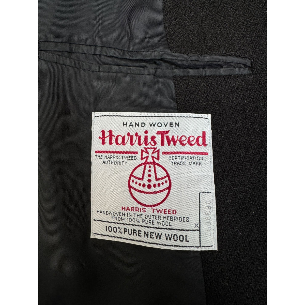 Black Harris Tweed Wool Jacket