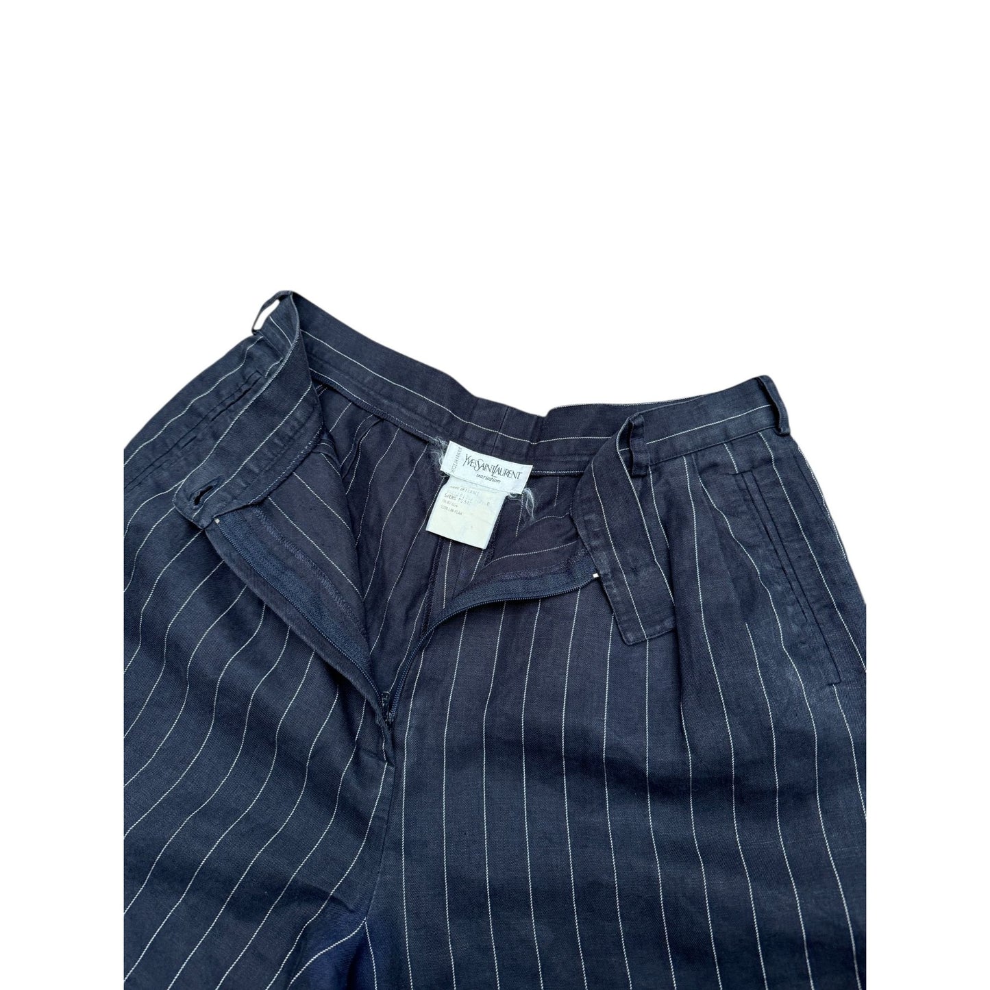 Vintage Navy Striped Linen Pants