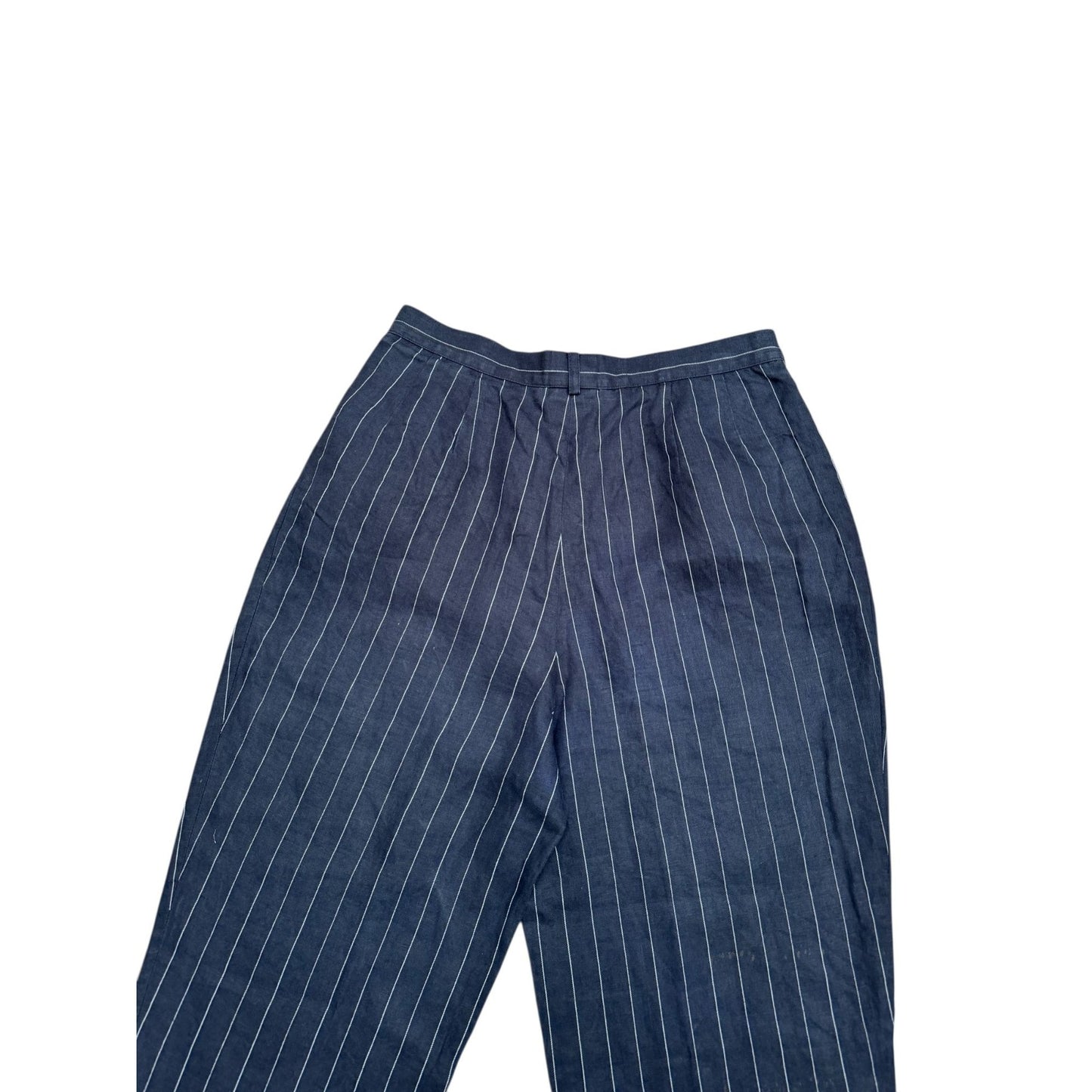 Vintage Navy Striped Linen Pants