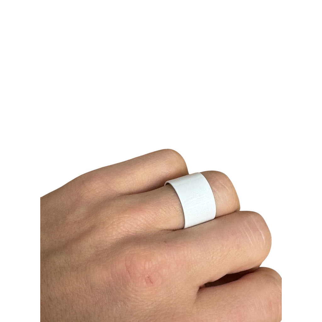 White Painted Silver Ring  US 6