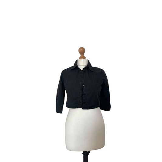 1990s Black Cropped Shirt