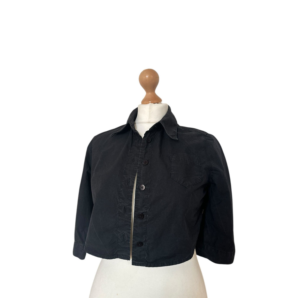 1990s Black Cropped Shirt