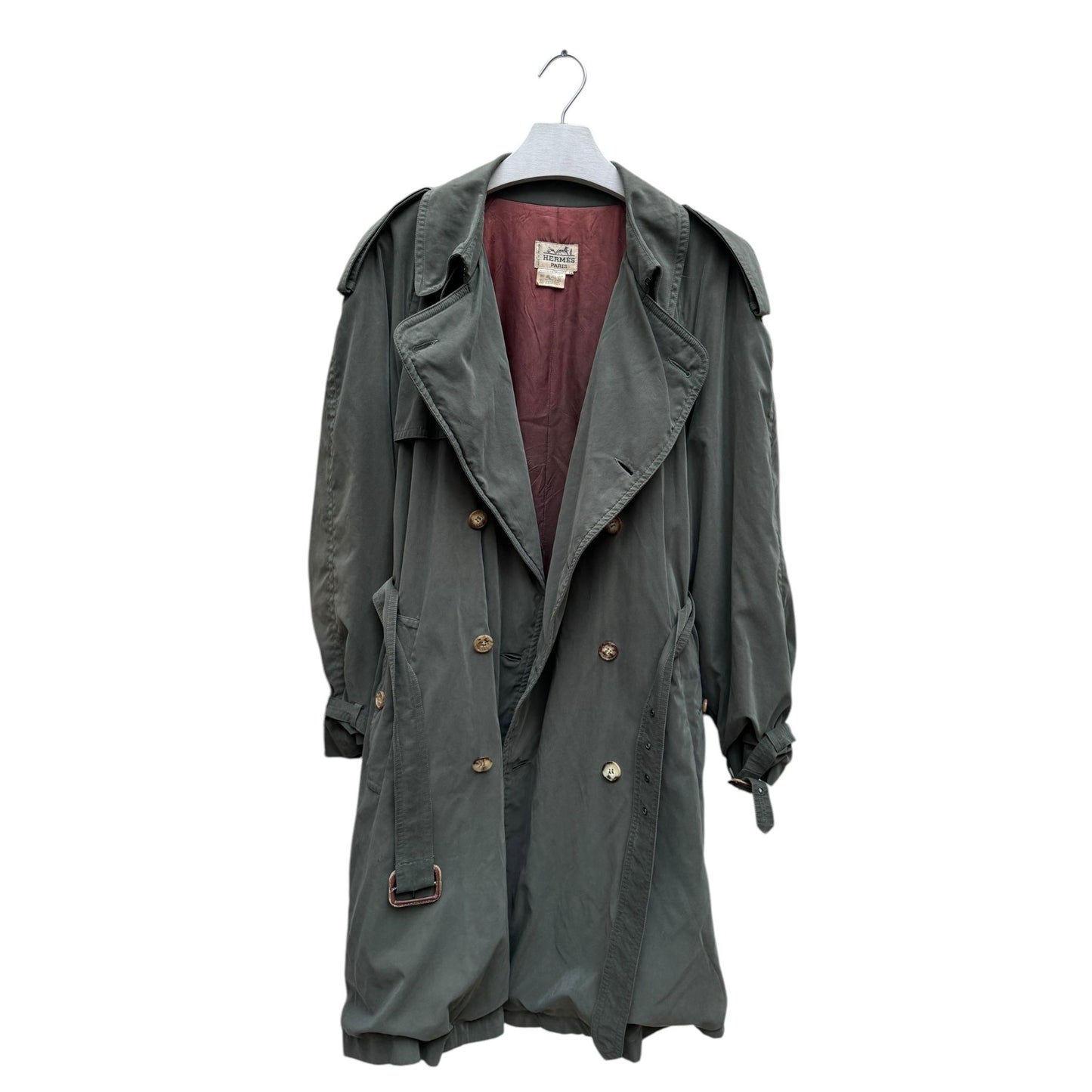 Hermes Vintage Kaki Trench Coat Size 54 fits M to L