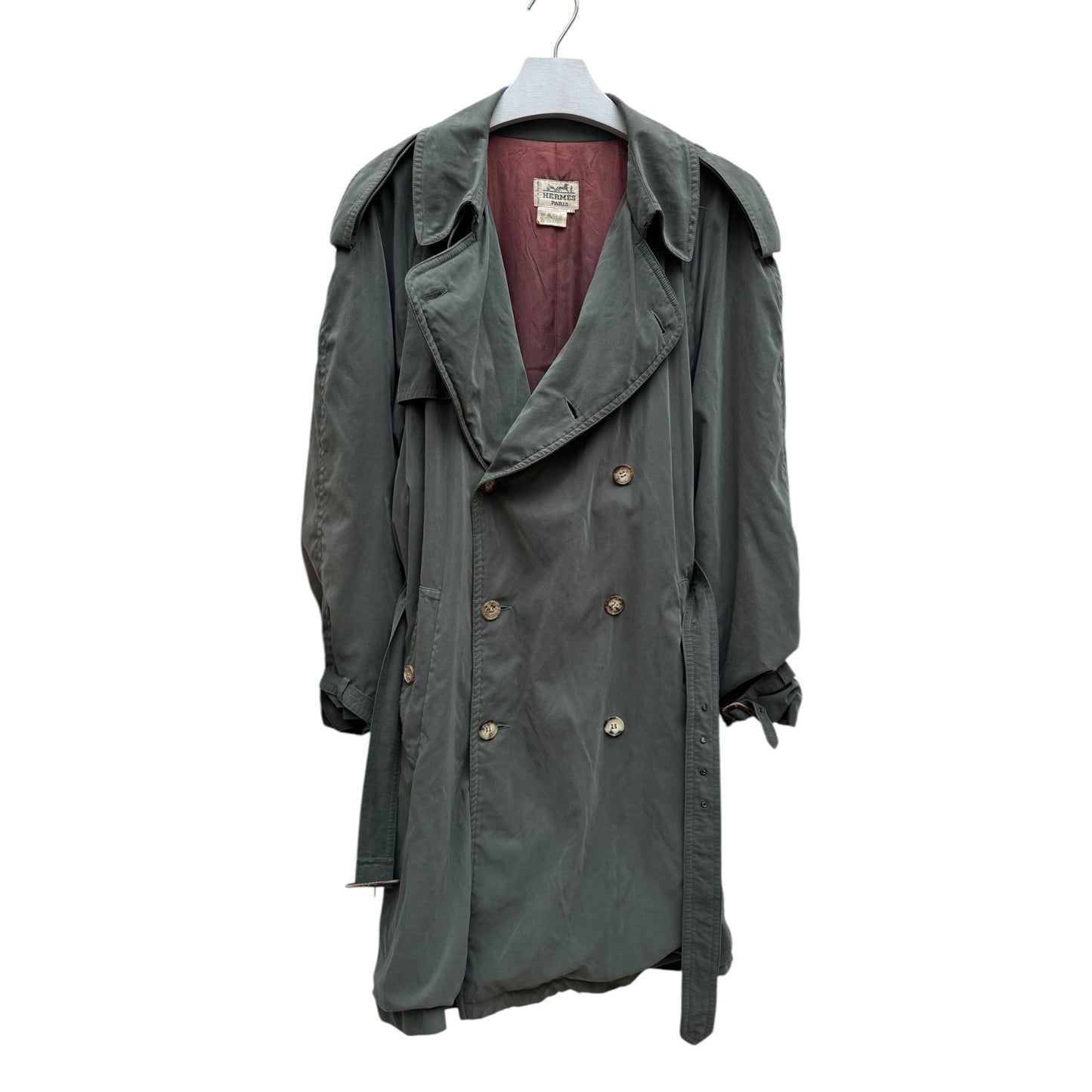 Hermes Vintage Kaki Trench Coat Size 54 fits M to L