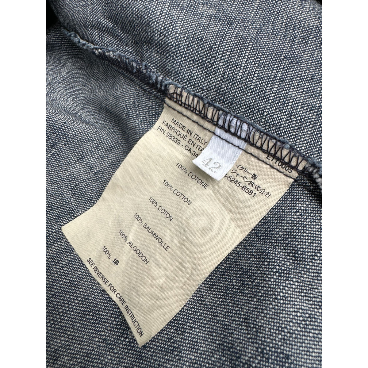 Dark Denim Puff-Shoulder Shirt